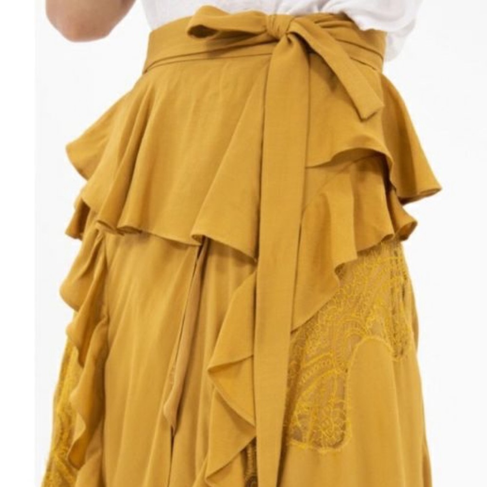 IRO Mustard Breathe Ruffle Skirt - Picture 5 of 12